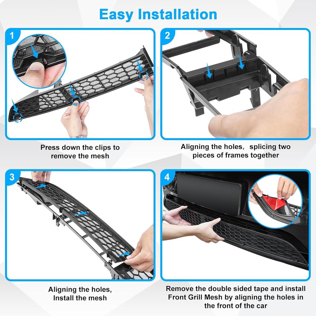 Grille Mesh Erts For New Tesla Model 3 Highland Front Air Inlet Vent Grille Cover Replacement For Tesla Model 3 2024 2025 Accessories (Not Fit With