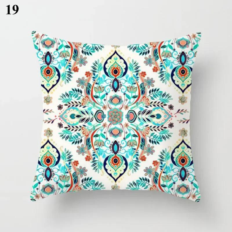 Housse de coussin géométrique, décoration de lit moderne, vert menthe, bleu, pour canapé élégant