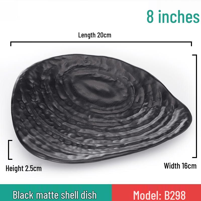 Lantuan 8-inch Shell Melamine Snack Plate and Cutlery Set 8-inch