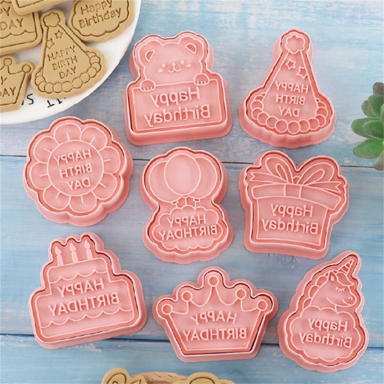 8-częściowe funkcjonalne foremki do ciastek Foremki do ciastek do tworzenia wyjątkowych smakołyków z masy cukrowej na urodziny i specjalne okazje