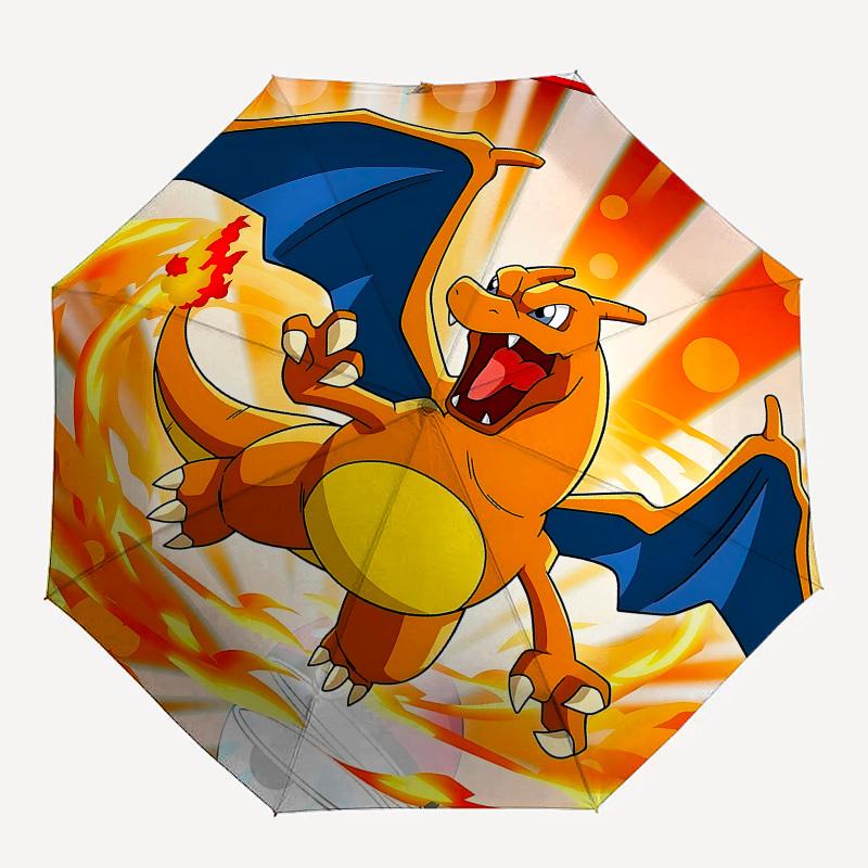 Charizard, FireThemed Automatic Opening and Closing Umbrella 8 Ribs, Suitable for Leisure and Going Out, Outdoor Accessory, Gothic Style,