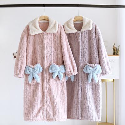New Autumn and Winter Women's Long Skirt Flannel Nightdress Thickened Warm Coral Fleece Nightgown Home Service Skirt Sleepwear