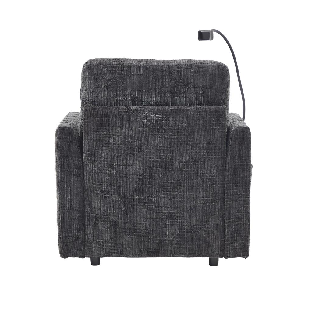 Multifunctional Reclining Sofa Chair, Leisure Chair with Phone Holder, Velvet Single Chair, Suitable for Living Room, Bedroom and Small Apartment.