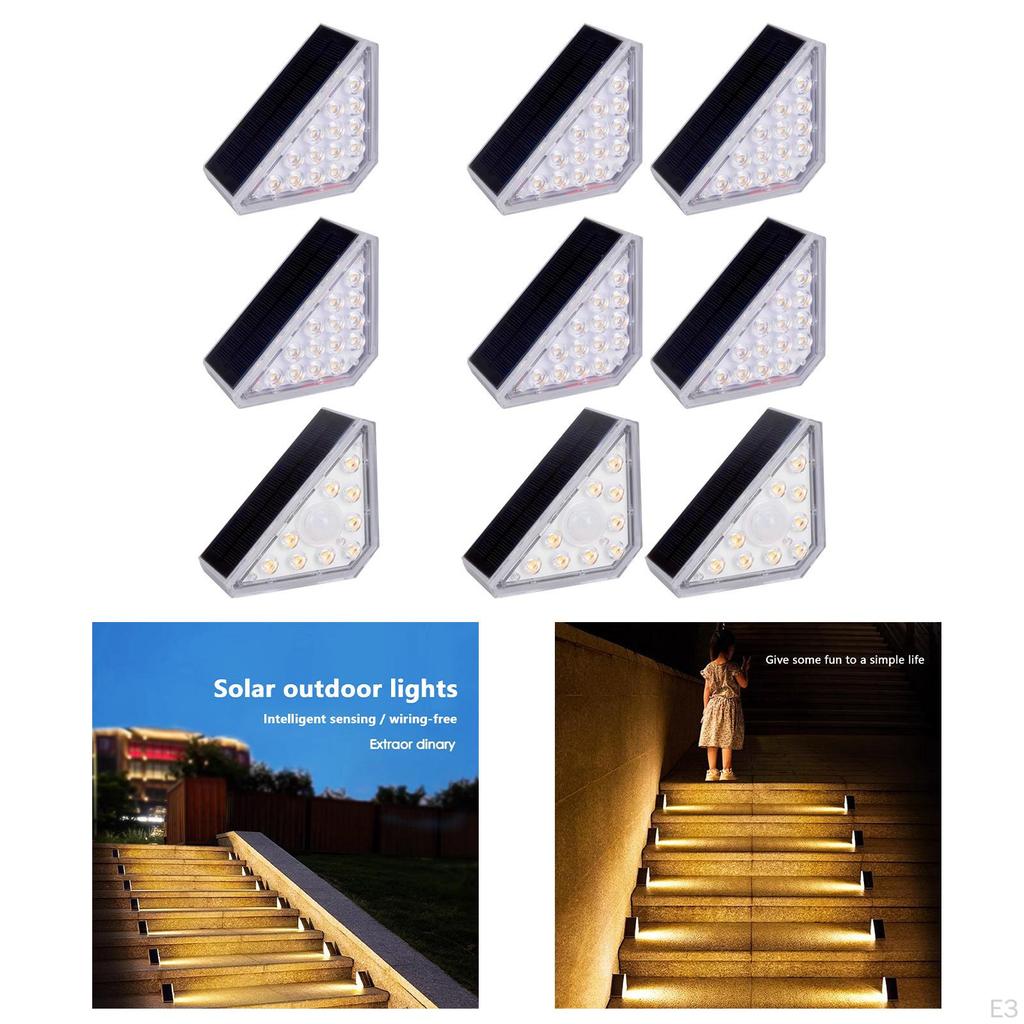 LED Step Lights, Solar Stair IP68 Waterproof Outdoor Lights Powered