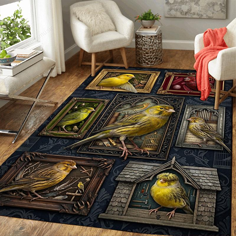Canary Collection Pattern Rug Floor Mat for Living Room or Bedroom Soft and Comfortable Carpet a Gift for Birthday and Holiday.