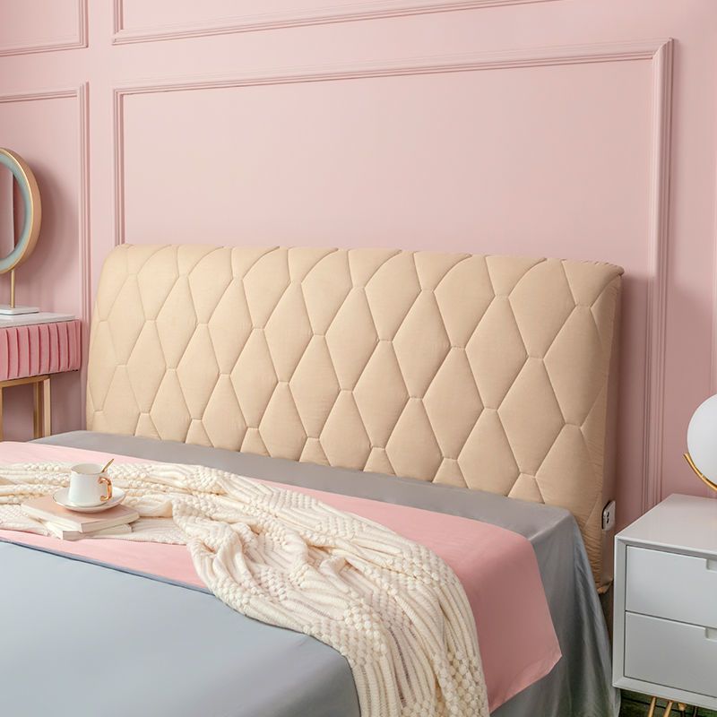 All-inclusive Super Soft Smooth Quilted Head Cover Thicken Velvet Headboard Cover Solid Color Bed Back Dust Protector Cover