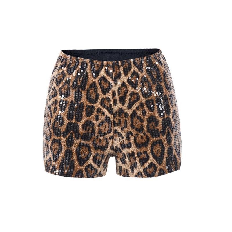 

Сексуальные шикарные супер-короткие шорты с леопардовым принтом для ночного клуба, женские модные узкие шорты с пайетками, вечерний наряд для улицы S