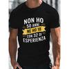 Men's T-Shirt with Funny Italian Quote "50 Years of Experience", Short Sleeve Round Neck, Lightweight Comfortable Summer Top