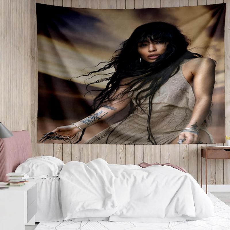 Loreen Print Tapestry, Backdrop, Easy Setup, Ideal for Bedroom, Office & Living Room, with Aesthetic Wall Hanging Decor.