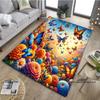 Customizable3D Luxury Dream Butterfly Flower Non-Slip Carpet for Home Living Room Bedroom Sofa Washable Kid Play Area Rug Decor