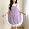 Lace Cooking Apron Splash-proof Fabric Work Clothes New Household Apron  For Kitchen