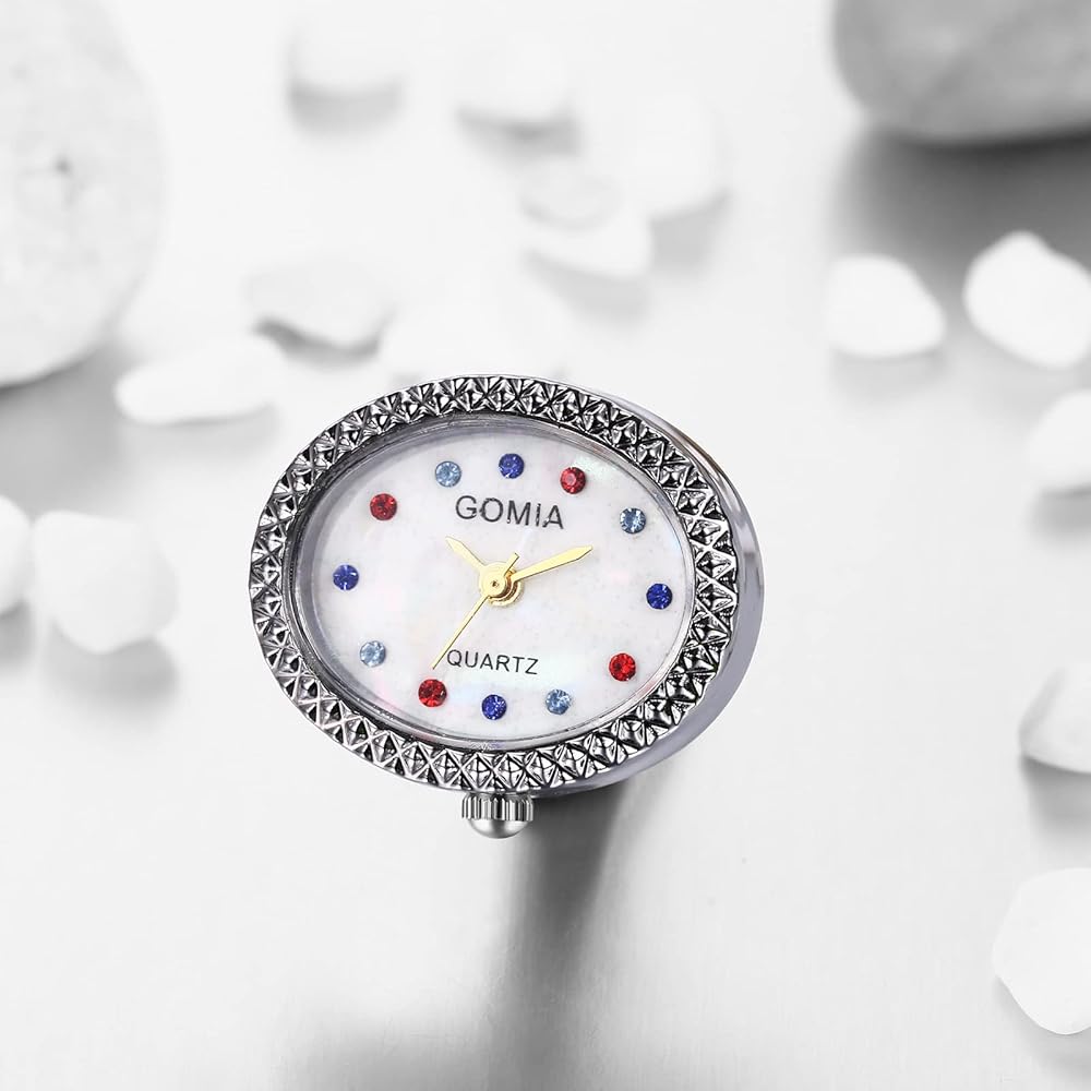 "Fashion Ring Watch for Women Silver Waterproof Analog Free Size Accessory"