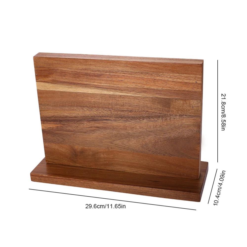 Wooden Magnetic Knife Holder Double-Sided Knife Display Rack Home Knives Utensils for Kitchen Counter Multifunctional Storage