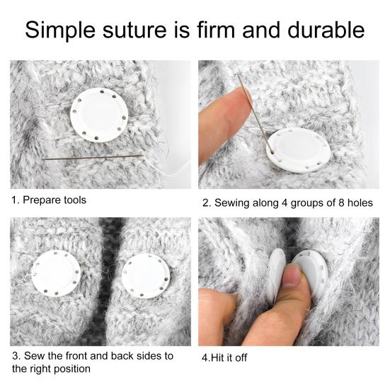 1 Pair DIY 8-holes Design Magnet Buttons Plastic Clothes Buckle Magnetic Snaps Clasps Garment Accessories