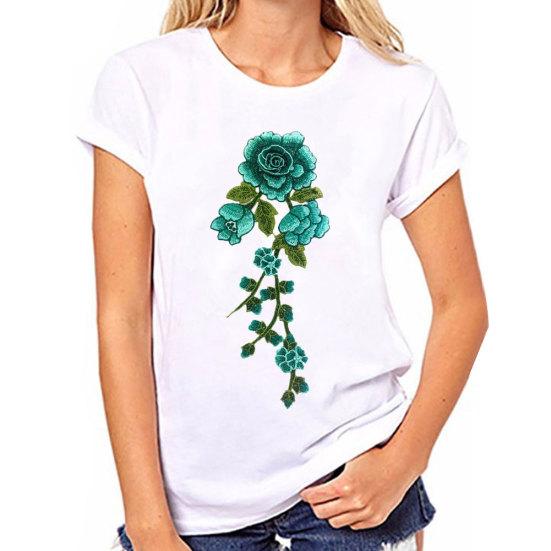 Kwiatowy haft naszywka z haftem DIY szycie na sukience z aplikacją Craft