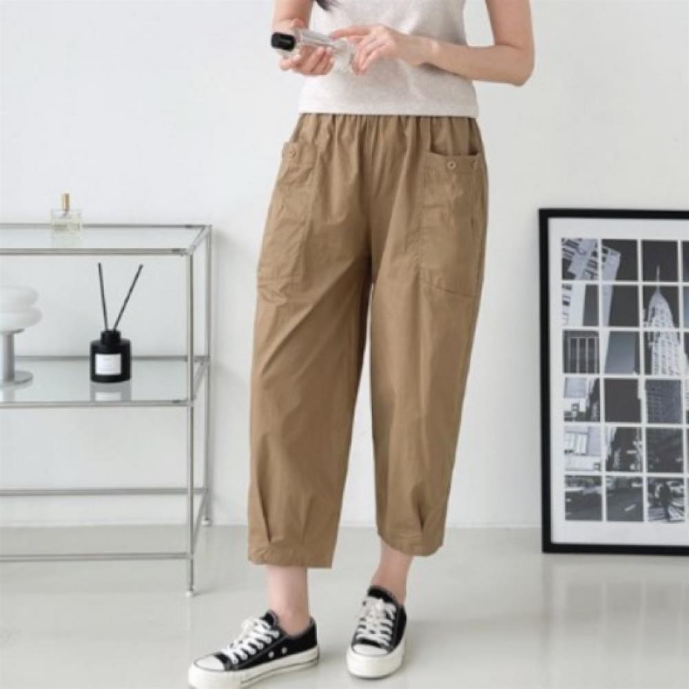 New ArrivalS Open Run Women S CoTTon Large PockeT BuTTon Pin Tuck Banding 3 4 T