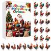 Christmas Chicken Advent Calendar 24-Day Countdown Box with Easy-Open Windows Multifunctional Holiday Decoration