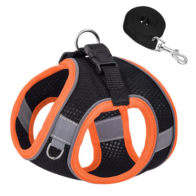 Dog and Cat Harness, Chest Rope Set, Reflective, Breathable, Adjustable, Pet, Small and Medium Dog, Puppy, Outdoor Walking
