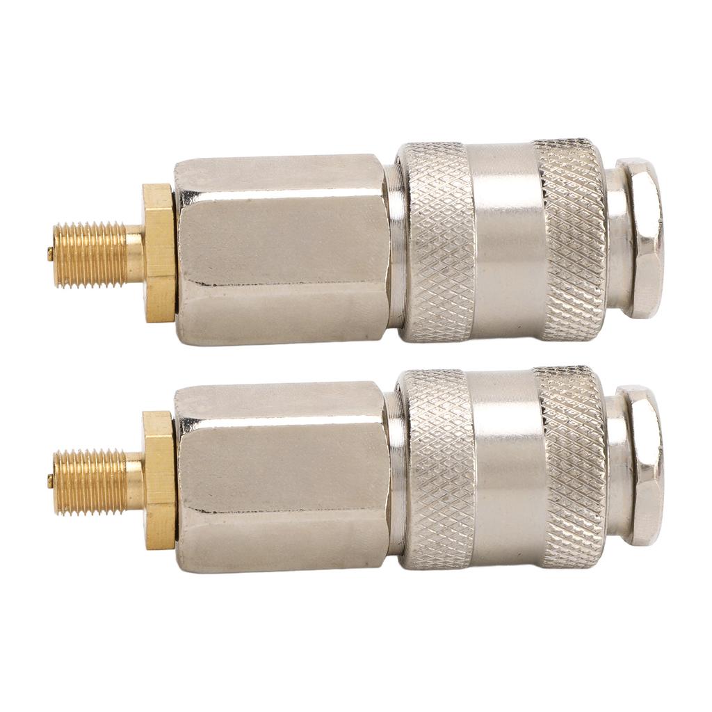 2 Pack Portable Air Compressor Adapters Heavy Duty Steel Male Thread To US Valve 3 In 1 Quick