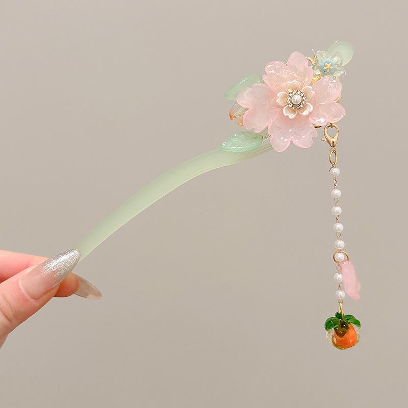 Ancient Chinese-Style Hanfu Hair Accessories: Elegant Updo Hairpins with Tassels for Women