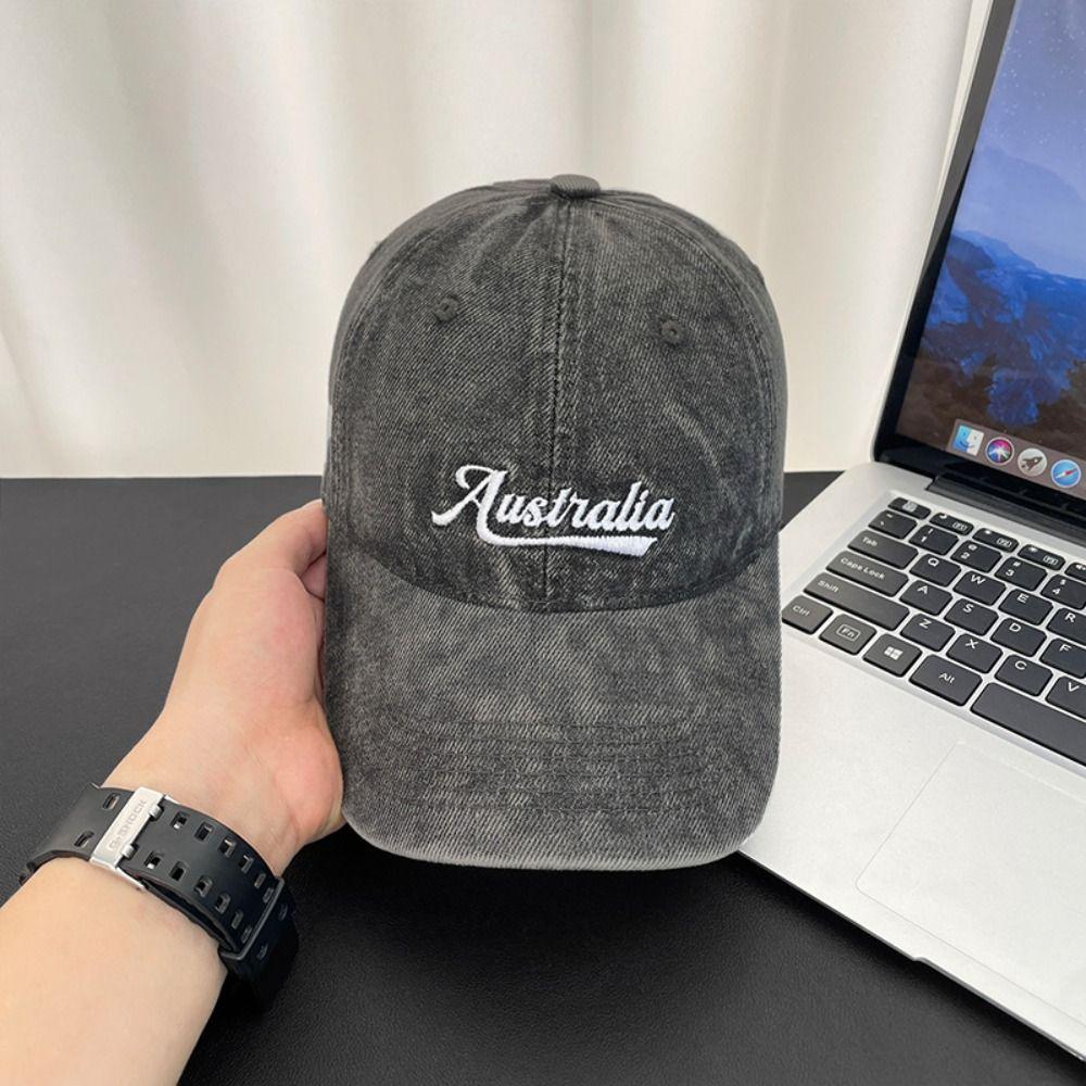 Korean Style Letter Embroidery Peaked Cap Adjustable Casual Duckbill Hat  Streetwear