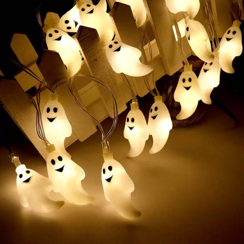New Led Halloween Pumpkin/Little Ghost String Lights Decorative Atmosphere Lights Halloween Wall Decorations, Room Decoration Night Lights