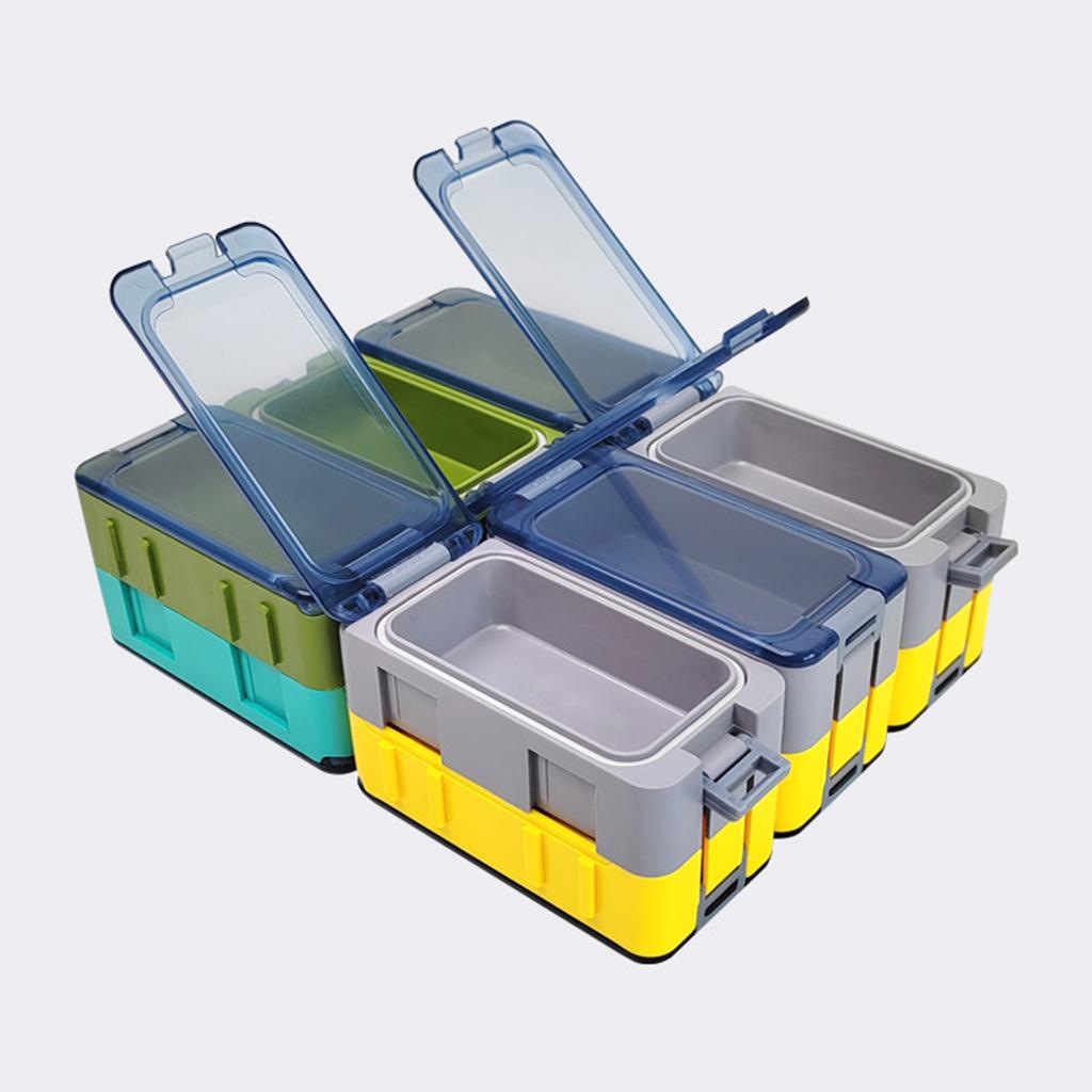 3 Stück leuchtende kleine Angelzubehörbox Angelhaken Köder Plastik steckbare Aufbewahrungsbox Meeresangelkasten