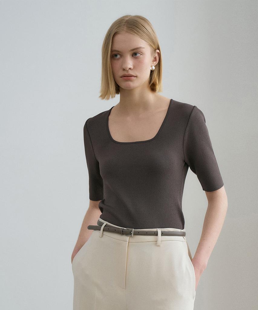 RENEJ Half Sleeve Square Knit