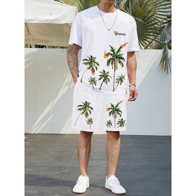 

Мужской летний комплект из топа с короткими рукавами и шорт с принтом медведя, мужская повседневная футболка, уличная мода, камуфляжный принт, мужские шорты 6XL