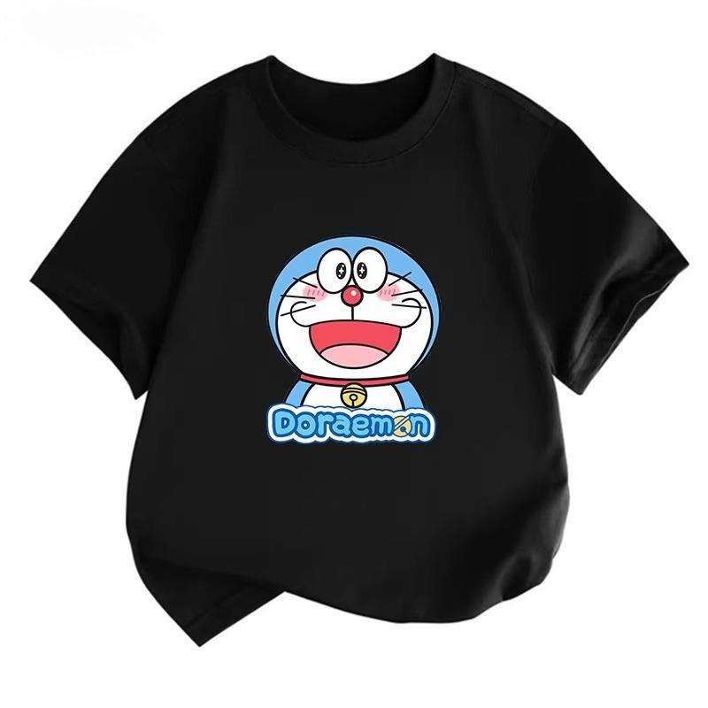 Potdemiel Doraemon Children's T-Shirt, New Summer Style, Comfortable and Breathable Top for Boys and Girls