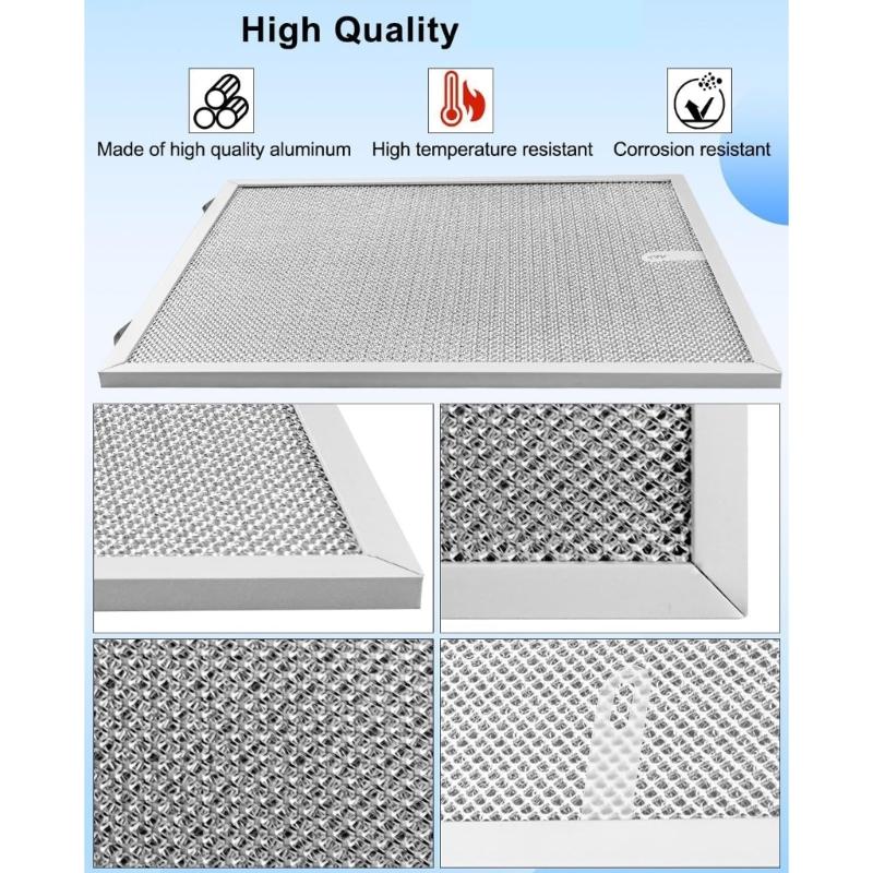 S99010436 Range Hood Filter Replacement, 2 Pack Washable Aluminum Screen Grease Filters for Household Kitchen Hood Upkeep and Daily Care