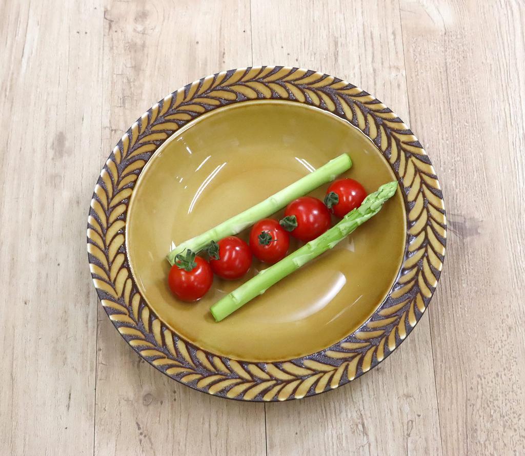 New [Amazon.co.jp Exclusive] [Commercial Set] Mountain Cabin-Style Plate Series: 21cm Soup Plates (Caramel) - Set of 10