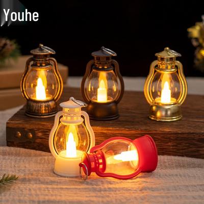 Mini LED Pony Lantern: Portable, Creative Kerosene Lamp with Electronic Candle and Night Light for Christmas.