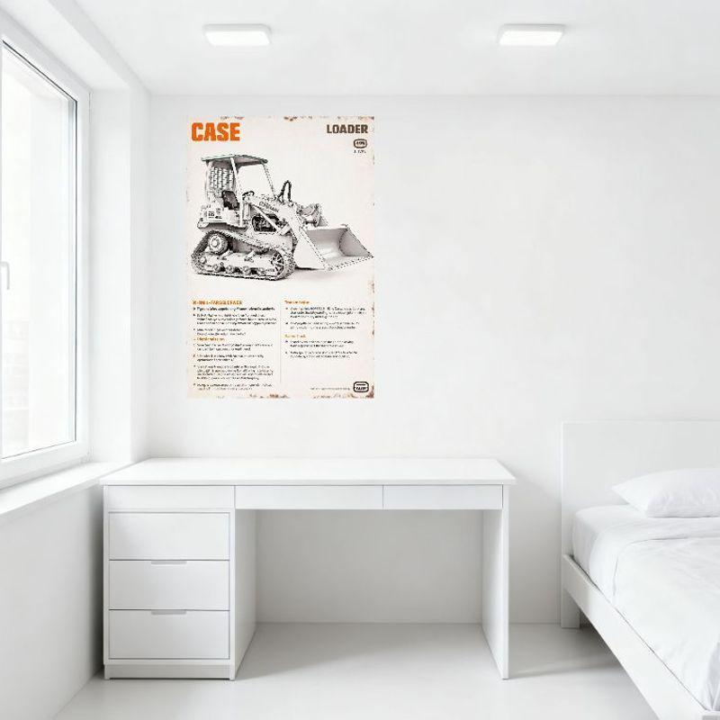 CASE 485 Raupenlader 1970er-80er Jahre Vintage Metallschild - Industriemaschinen Dekoration für Garage Werkstatt Wandkunst Blechposter 12x18 Zoll