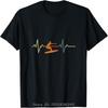 Vintage Surf Surfer Gift Heartbeat Waves Surfing T-Shirt Unisex Oversized T shirt cotton Tees Streetwear Topsunisex Clothing