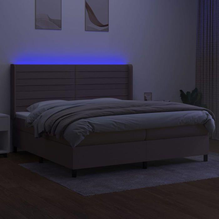 VidaXL Sommier à Lattes de Lit avec Matelas et LED, Lit Rembourré avec Tête de Lit, Lit Double, Lit Adulte de Chambre, 3138425