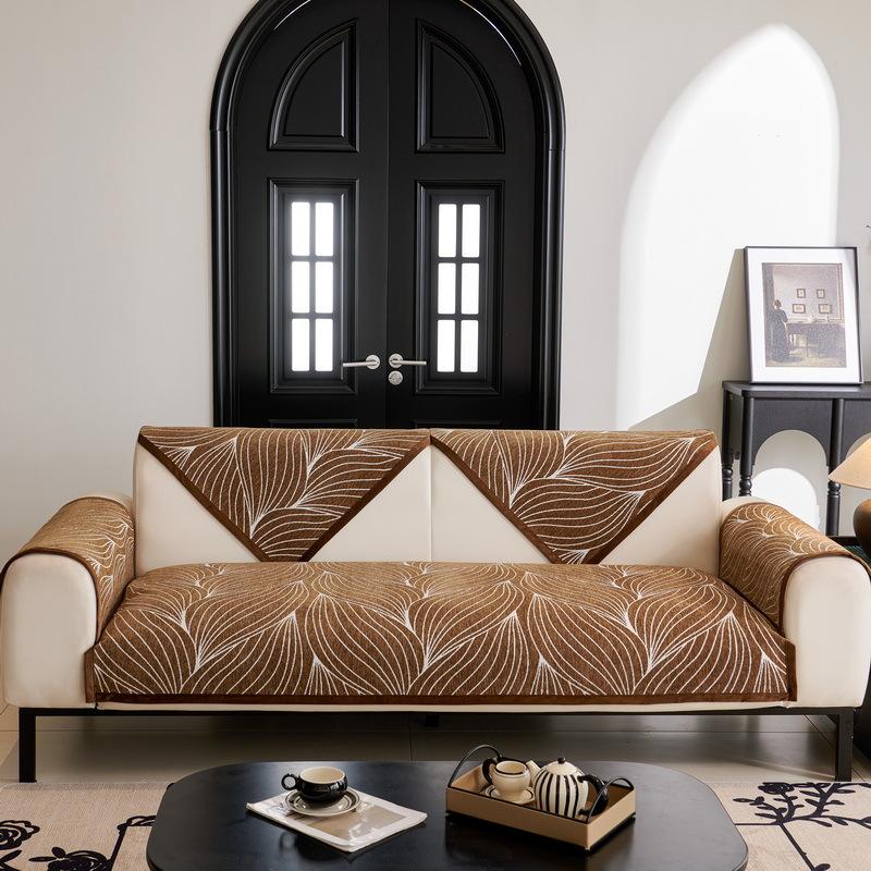 Light Luxury High-End Sofa Cushion Chenier Four-Season Universal  New Non-Slip Leather Seat Cushion Sofa Cover Cover
