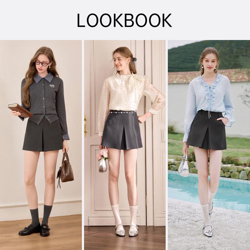 Xiangying Women's Dark Gray A-Line Skort