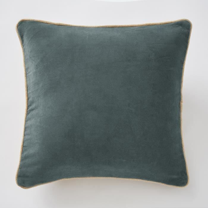 Coussin - Cesar - Ardoise - 45x45 Cm - Déhoussable - Velours De Coton