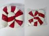 3D Red and White Christmas Candy Plush Pillow: Decorative Back and Seat Cushion
