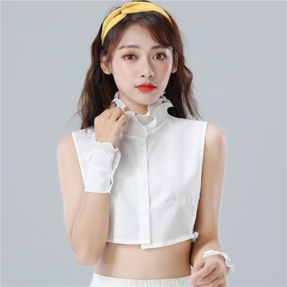 Ruffle Edge Stand-up Collar Double-layer Blouse Collar Sweet Women Fake Collar  Top Accessories