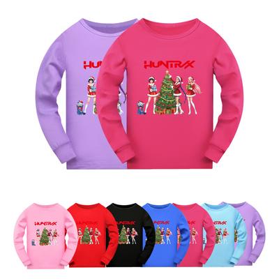 5085 Kids Girls Christmas New Year Rumi Zoey Mira Super Star Print Long Sleeves T-Shirt