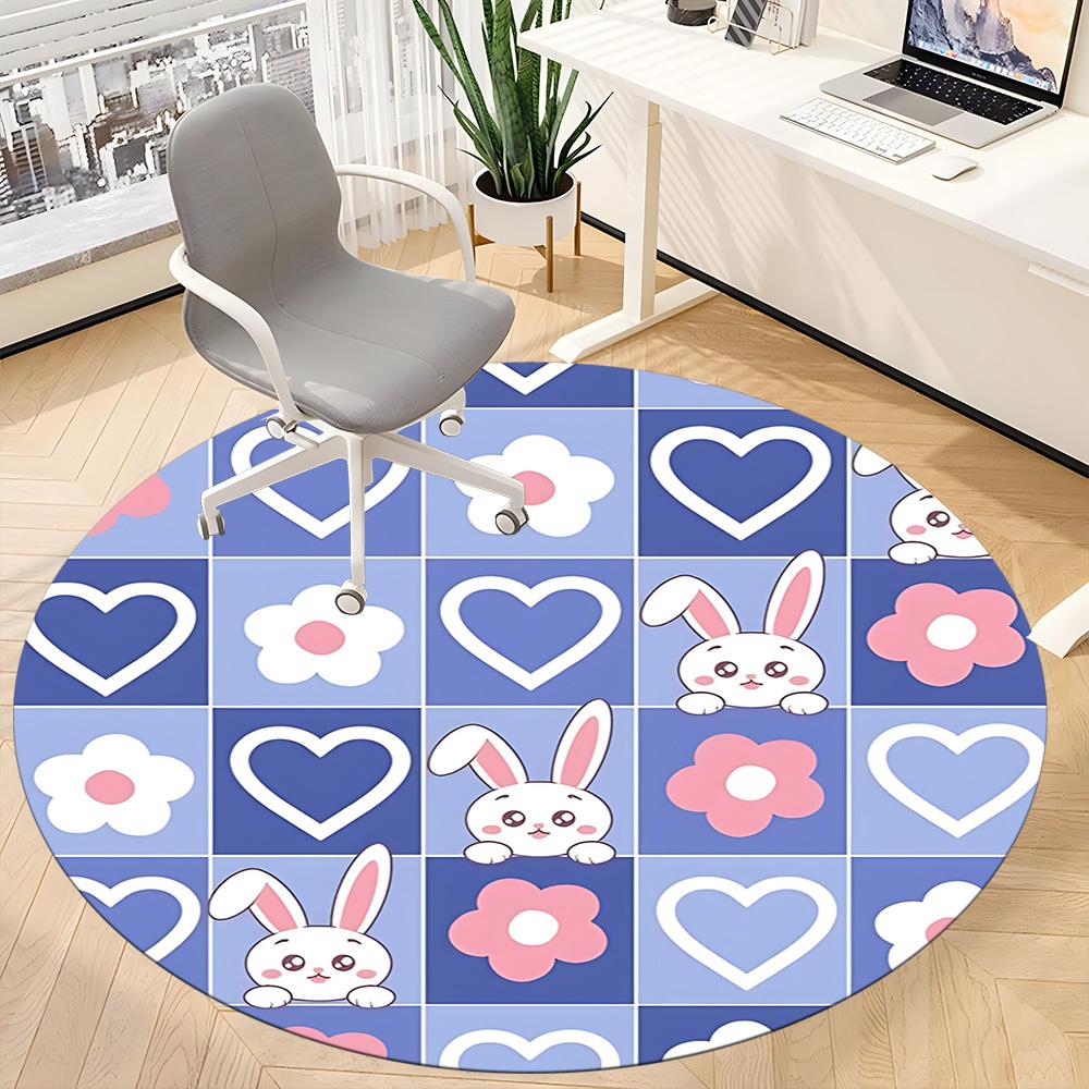 1pc Bunny Heart Chair Carpet for Office, Soft Flannel Throw Mat, Perfect for Office, Holiday Party Decoration Choice Yy260320127