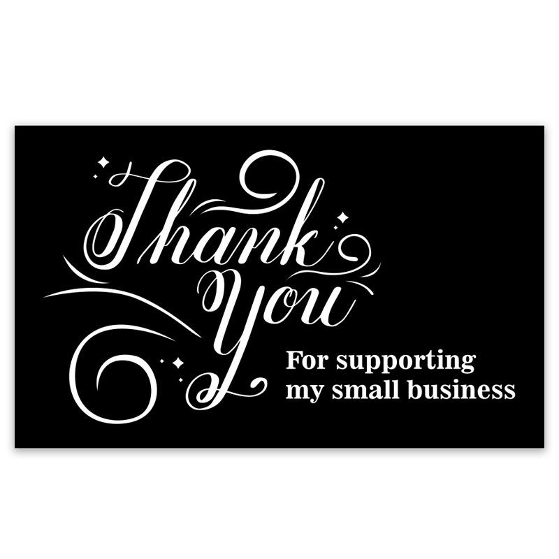 Black Thank You Greeting Cards, 50 Sheets/Pack