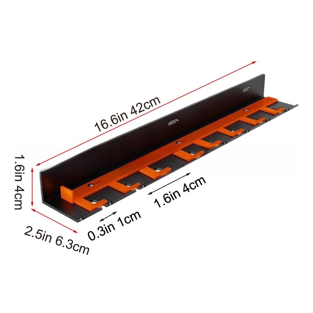 Wall-Mounted Air Tool Organizer Rack with Iron Build and Multiple Slots for Garage or Workshop Pneumatic Tool Management
