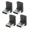 4pcs USB Type C Right Angle Adapter 10Gbps Transmission Portable USB Male To Type C Female Adapter for Laptops Desktops