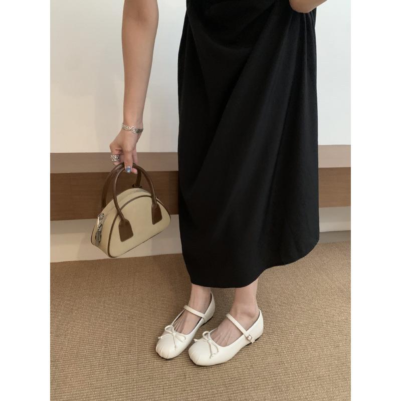 

French gentle wind evening shoes one-word buckle belt inner height Mary Jane shoes are not tired feet shallow mouth ballet single shoes women 39 абрикосовый