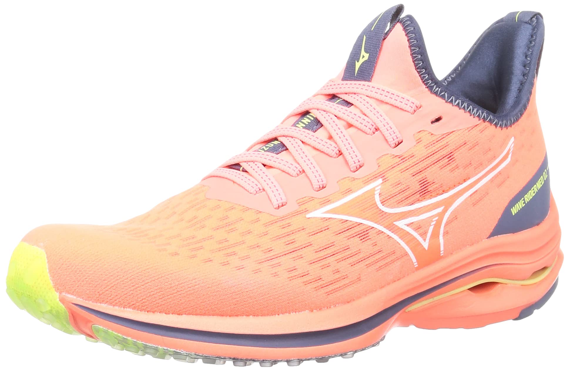 

Mizuno Wave Rider NEO 2 Running Pink x White x 2E Shoes, Jogging, Marathon, Sports, Training, Lightweight, Navy, 23.5 cm,