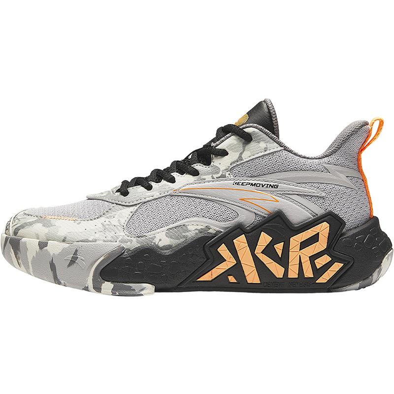 Anta Kids Cement Krypton Professional Basketball Shoes Non-Slip Wear-Resistant Breathable Low-Top Men Basketball Shoes Gray A12431101-6
