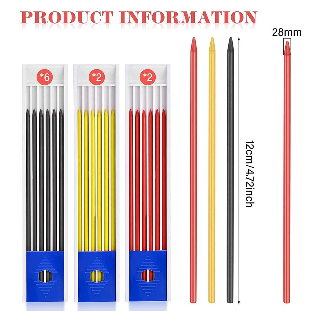 Buy 60Pcs 2.8Mm Pencil Refill Lead, Solid Carpenter Pencil Refills For